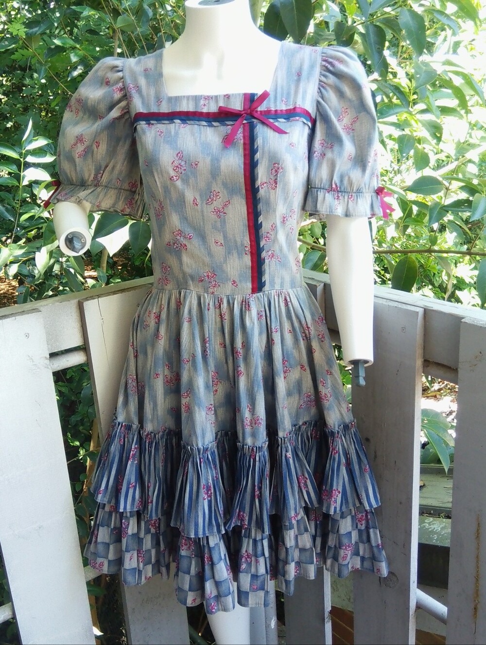 Cottagecore Ruffled Tiered Floral Handmade Milkmaid Dress